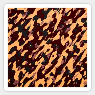 Camouflage - Maroon and Wheat Sticker